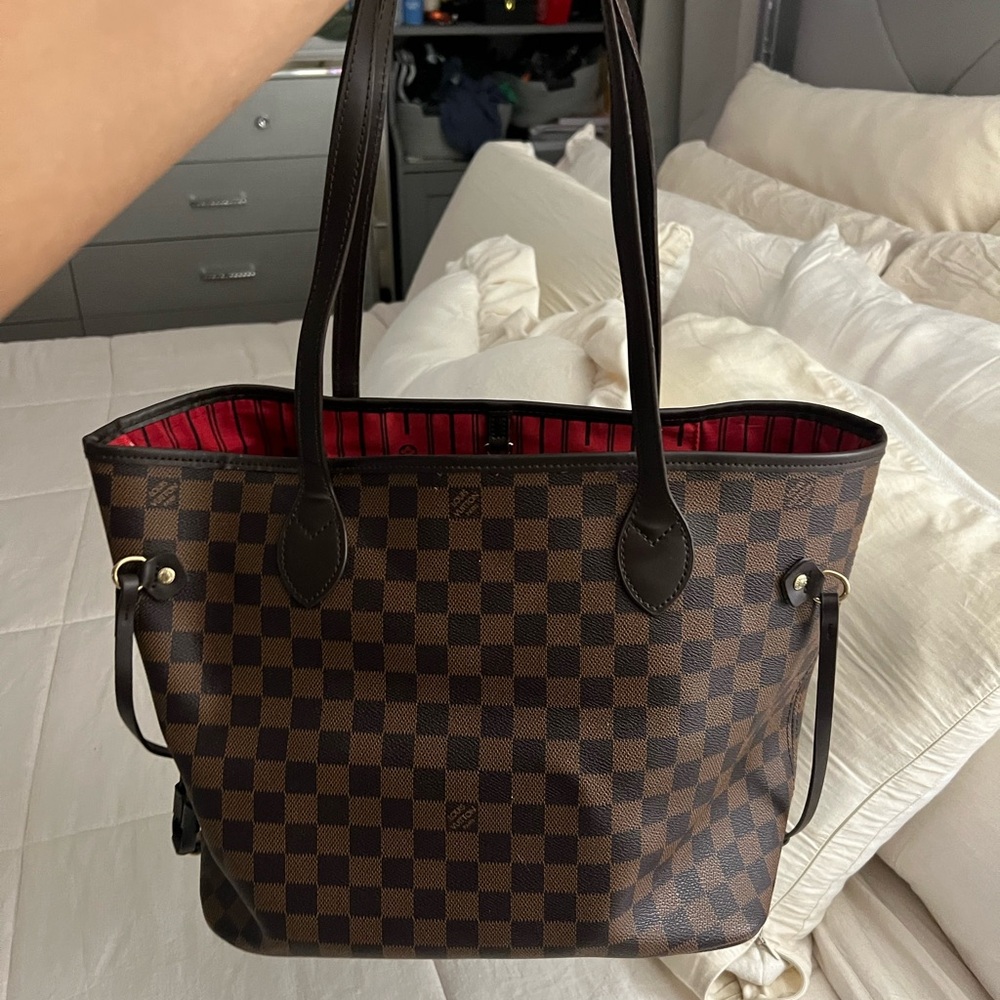 Brown Checkered Tote Bag